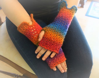 Fingerless Gloves, Rainbow