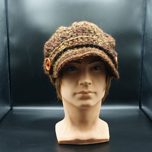 Pageboy Hat, Bulky Boho Style, Adult size in Brown