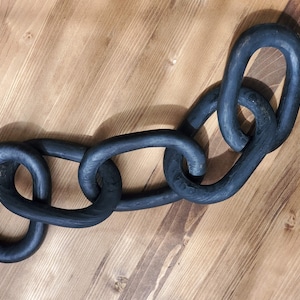 Wooden Chain Link Matte Black Wooden Chain Link Neutral - Etsy