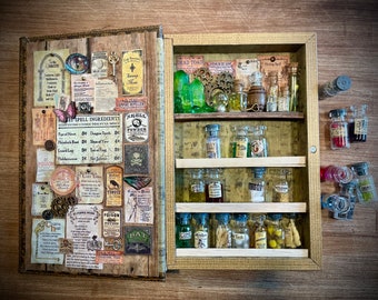 Spell Book - Apothecary potions case book nook -- 4 cover designs