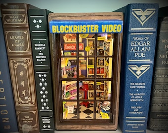 Blockbuster video rental Book nook book shelf insert (BIG WINDOW)