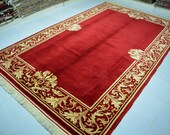 Antique Rug 6.7x10.3,Hereke Rug,Turkish Rug,Unique Rug,New Carpet,Living Room Rug,Wool Rug,Handwoven Rug,Handmade Rug,Blue Rug,Large New Rug
