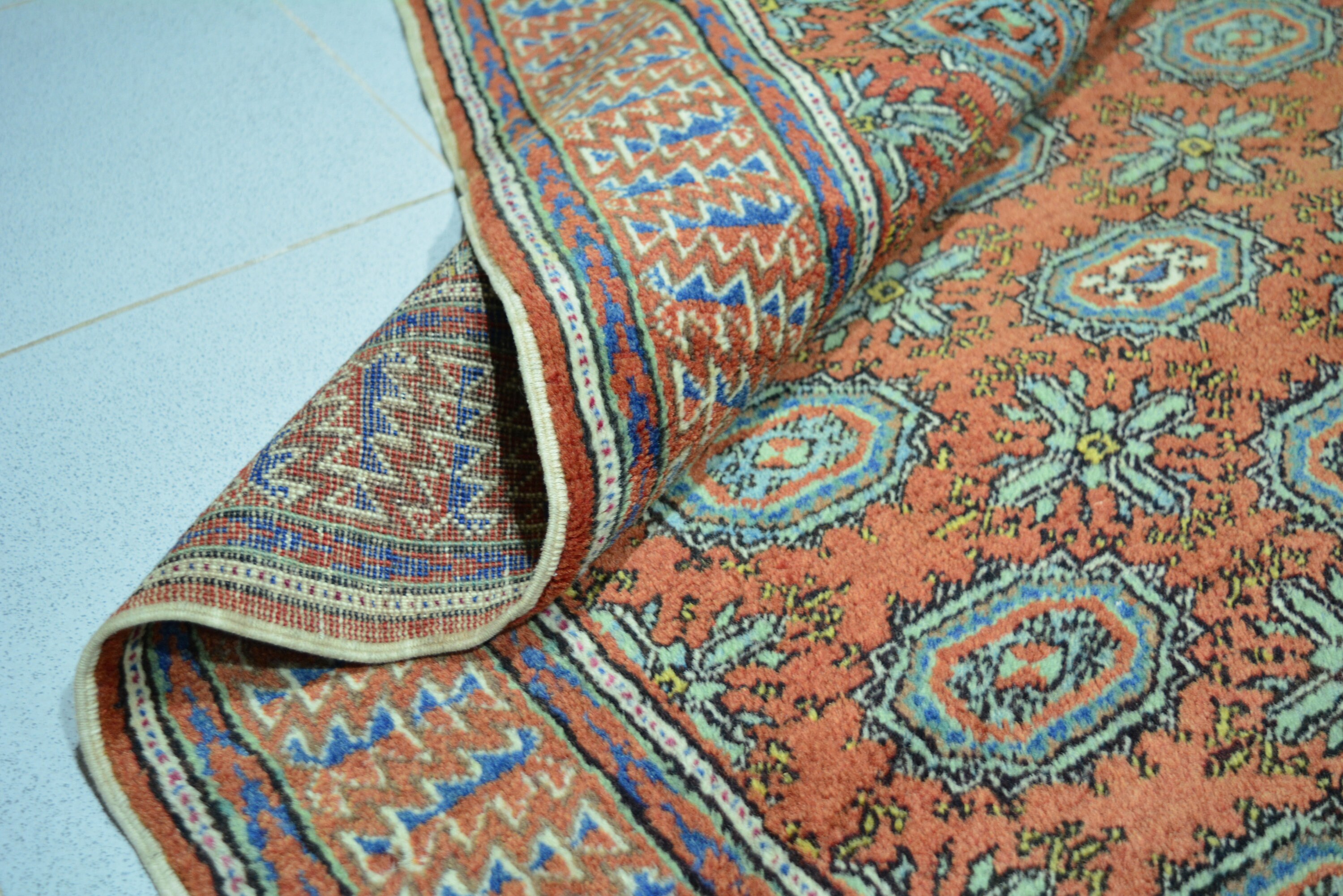 Hand Knotted Wool Runner 3x7Faded Vintage Turkish RugLarge Etsy