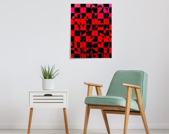 ORIGINAL Heart Balloons Painting | Geometric Painting | Contemporary Painting | Canvas Original | Signed Painting | Signed Artwork | Op Art