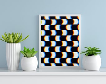 Optical Illusion Wavy Grid | Art Print | Geometric Illusion | Geometric Art | Trippy Art | Geometric Abstraction | Abstract | Contemporary