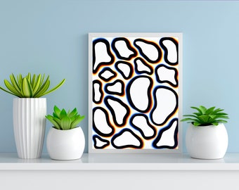 Impressão de Arte Abstrata Psicodélica | Arte de Ilusão de Ótica | Impressão de Pintura Acrílica | Arte de Parede | Pintura de Ilusão de Ótica | Arte para Quarto | Arte Alucinante