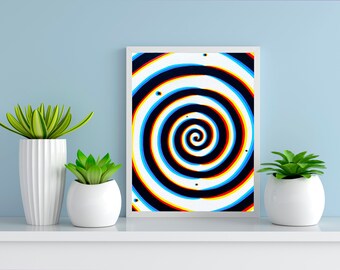 Optical Illusion Spiral Print | Print of Acrylic Painting | Illusion Art Print | Trippy Art | Wall Art | Art Prints