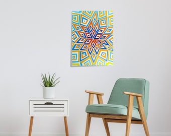 ORIGINAL Geometric Op Art Painting | Contemporary Wall Art | Contemporary Painting | Op Art | Hard Edge Painting | Canvas Painting |Original