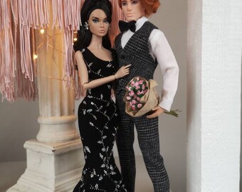 Luxurious Handmade Dress Jacket Blouse Outfits for Barbie, Ken and Poppy Parker
