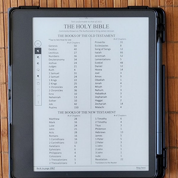 Digital King James Bible KJV PDF Kindle Scribe Fully Hyperlinked Books and Chapters navigation. Also for Windows, Apple, Remarkable 2 & Boox