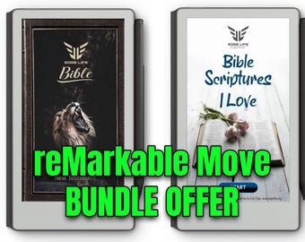 ReMarkable Move Bible Bundle offer. Bible & SCRIPTURES I LOVE Pdf Template for remarkable pro move. Easy Navigation Hyperlinked, large print