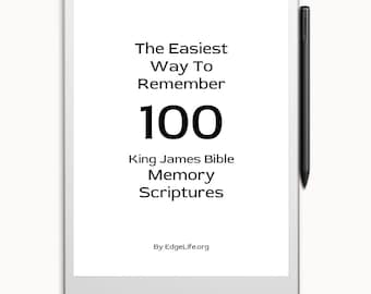 2026 NEW The Easiest Way To Remember 100 KJV King James Bible Memory Scriptures PDF Template Hyperlinked. Made for/fits ReMarkable Paper Pro