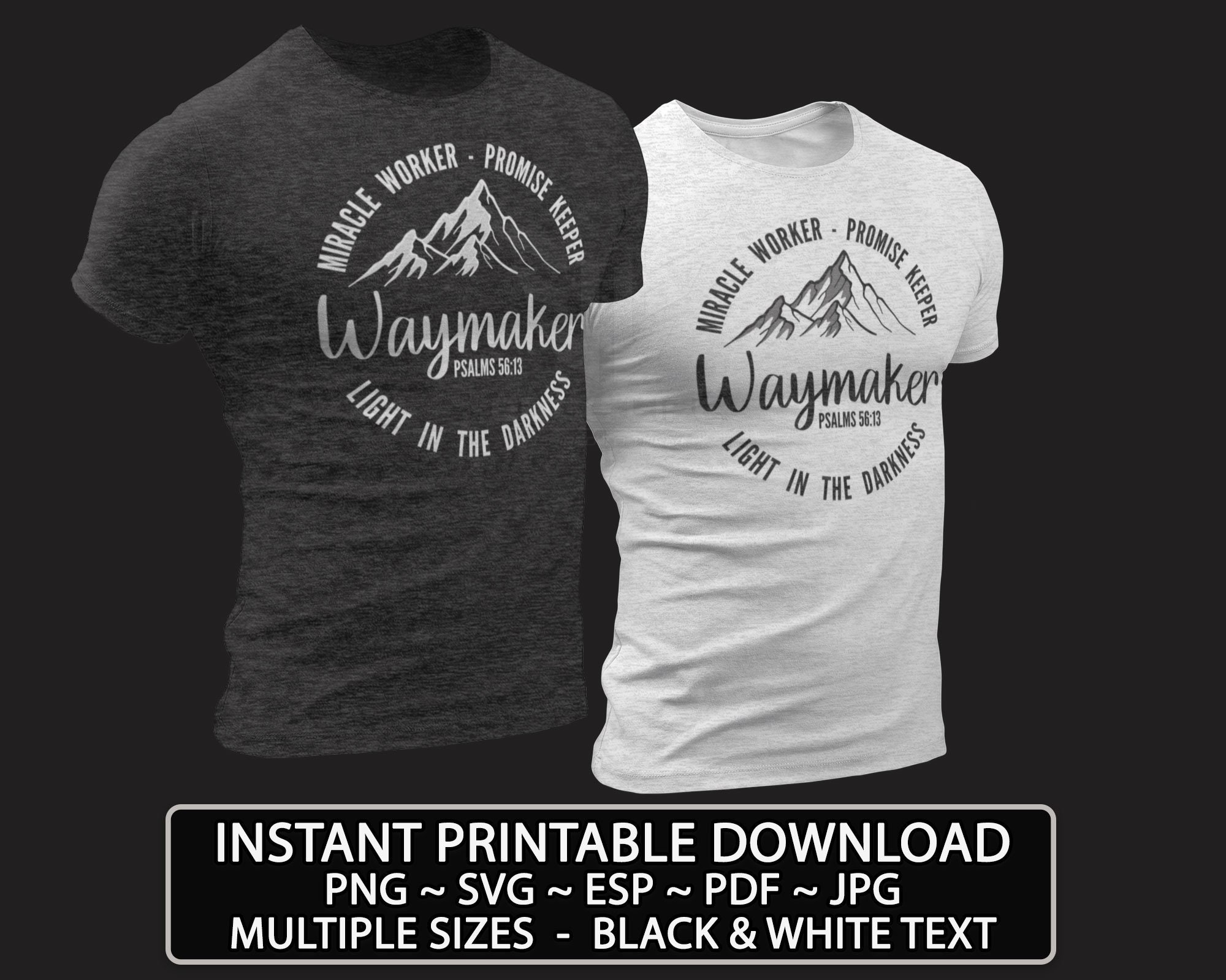WAYMAKER Miracle Worker Instant Download Christian Tshirts Designs for ...