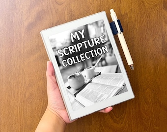 Supernote Nomad My Scripture Collection PDF is een sjabloon voor een religieus dagboek met hyperlinks. Vergeet nooit meer waar je favoriete Bijbelteksten staan.