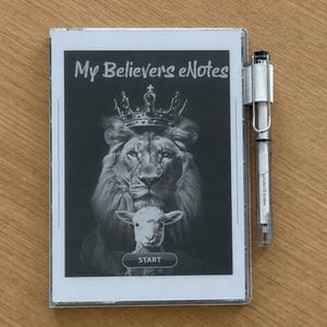 Supernote Nomad My Believers eNotes 4-in1 PDF is a Linked Religious Journal Planner Template. Bible Sermon Notes, Prayer & Gratitude Journal