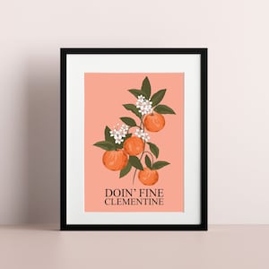 Botanical Clementine / Botanical Illustration /  Floral A4 Art Print / A4 Print / Wall Art