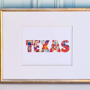 Floral Texas Print: Wildflower Wall Art on Cardstock