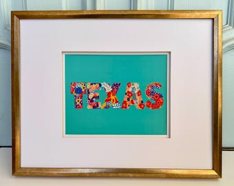 Texas Wildflower Art Print: Teal Floral Illustration (8x10 Digital Download)