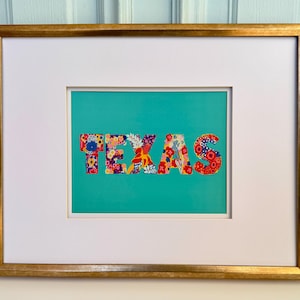 Texas Wildflower Print: Colorful Floral Artwork on Sea Green