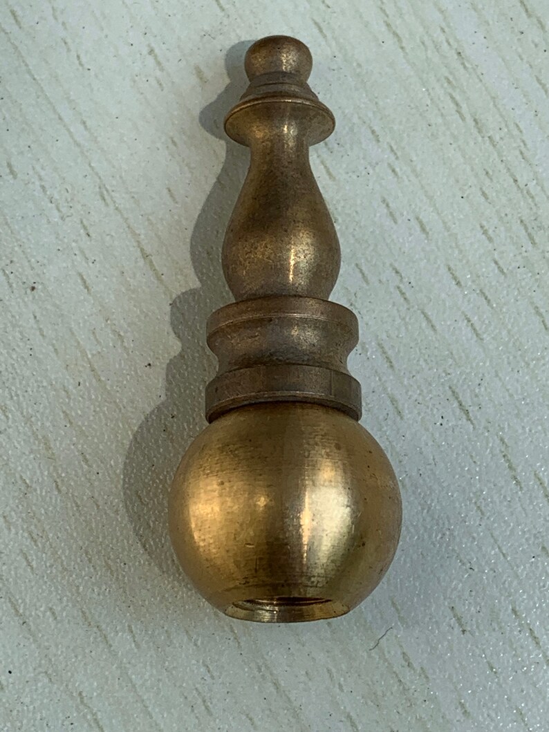 Vintage Solid Brass Lamp Finial Set /2 Etsy