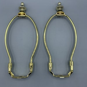7” steel lamp harp w/ finial set ( pair)