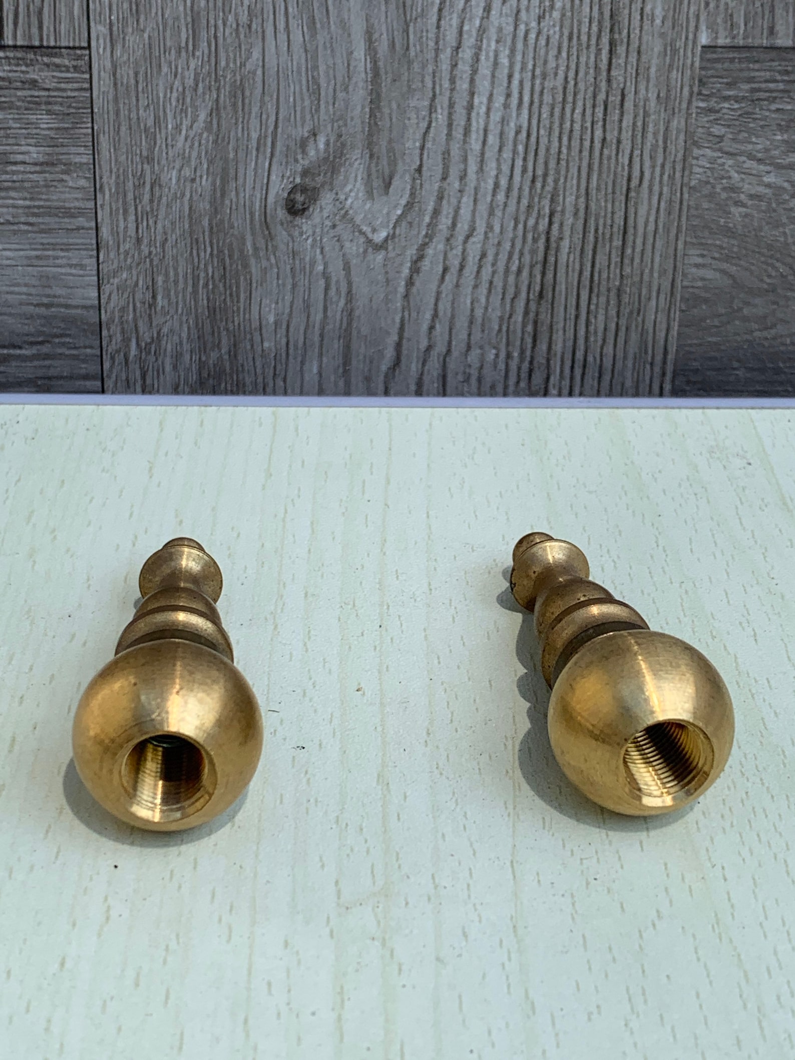 Vintage Solid brass lamp finial set /2 Etsy