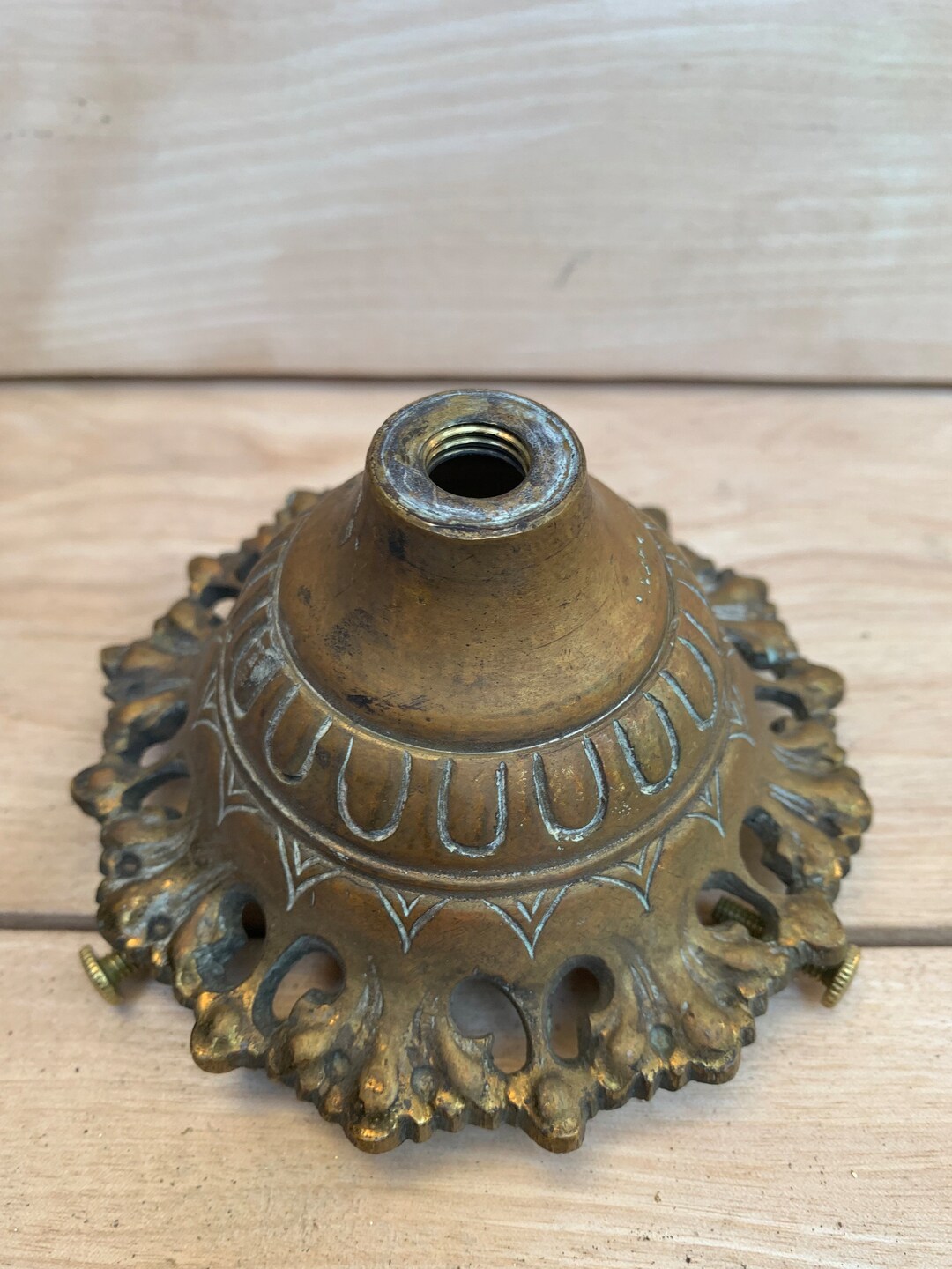 Vintage Cast Brass Lamp Shade Holder Part Used Etsy