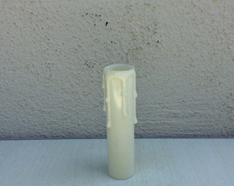 4” Vintage plastic candelabra base candlecover (off white color) (used)