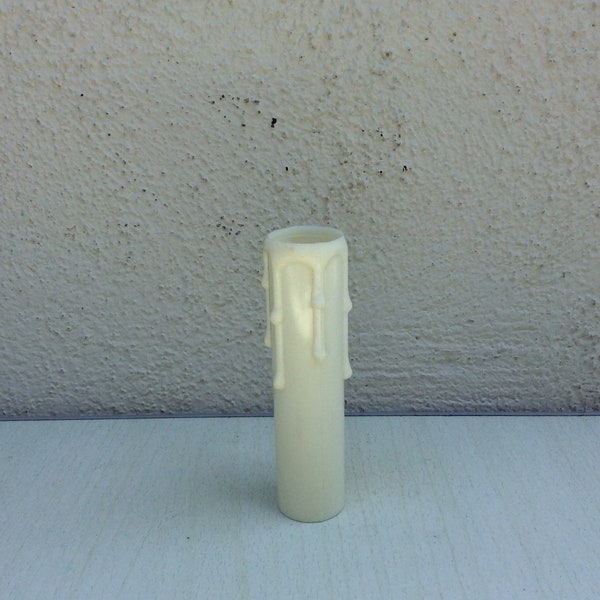 4” Vintage plastic candelabra base candlecover (off white color) (used)