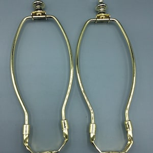 9” metal lamp harp w/ finial set ( pair)