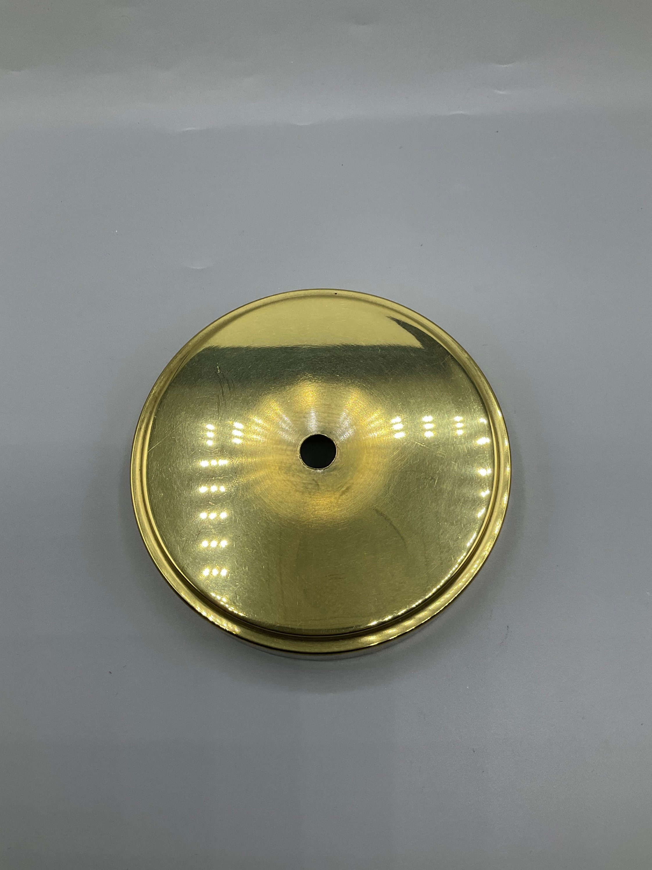 5 Steel Brass Plated Lamp Base. Used Etsy