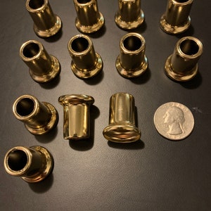 Set of 12 polish brass finish lamp spacer necks