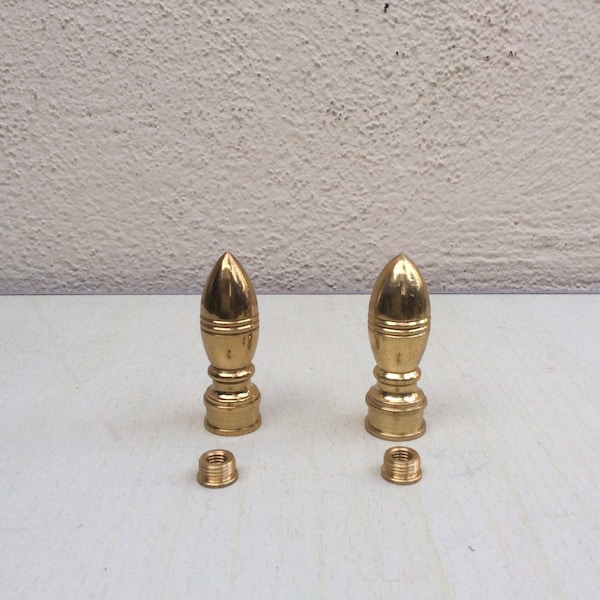 Vintage solid brass lamp finial set/2 ( used)