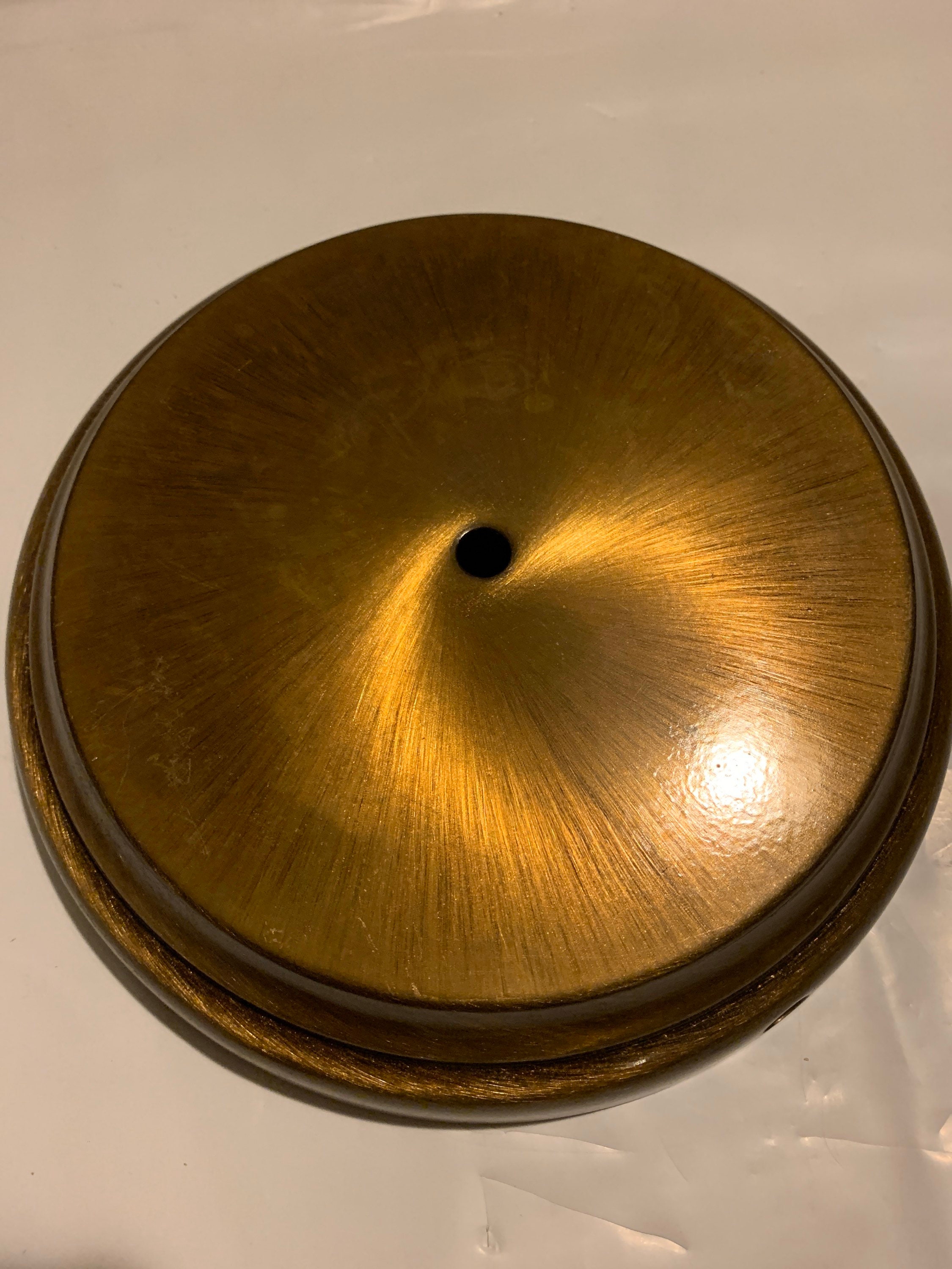 Steel round antique brass finished 8 lamp base used Etsy