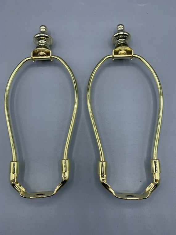 6 Steel Lamp Harp W Finial Set Pair Etsy