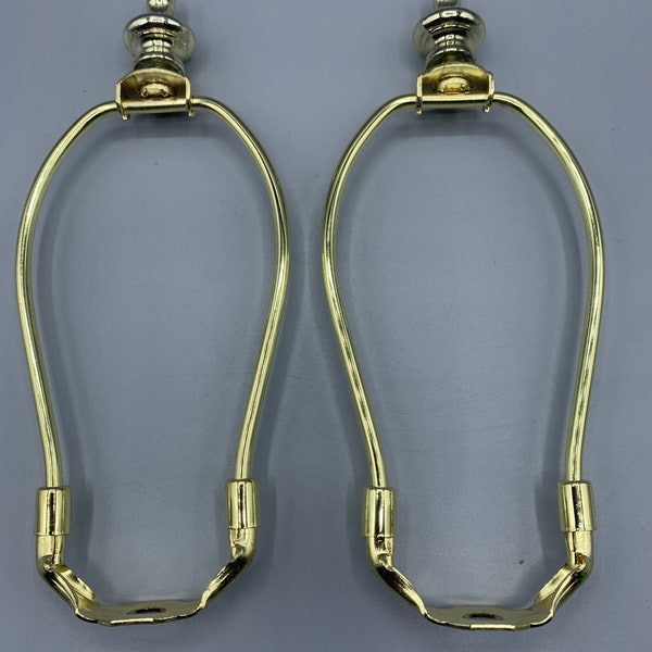 6” steel lamp harp w/ finial set ( pair)