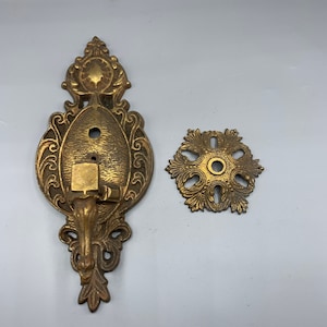 1928 Vintage solid brass wall sconce with bobeche parts ( used)