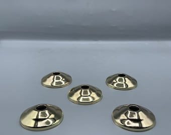 1-3/4” steel brass plated lamp cap  (set/5)