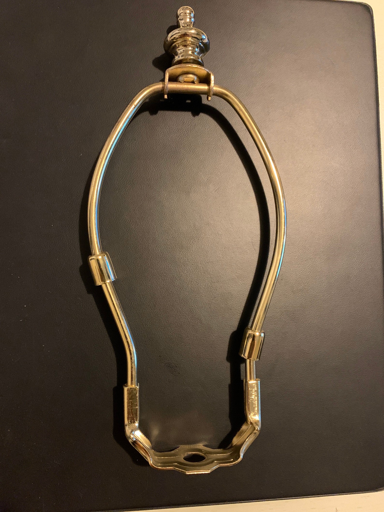 Set of 2 7 Brass Plated Steel Lamp Harp With Base and Finial Etsy