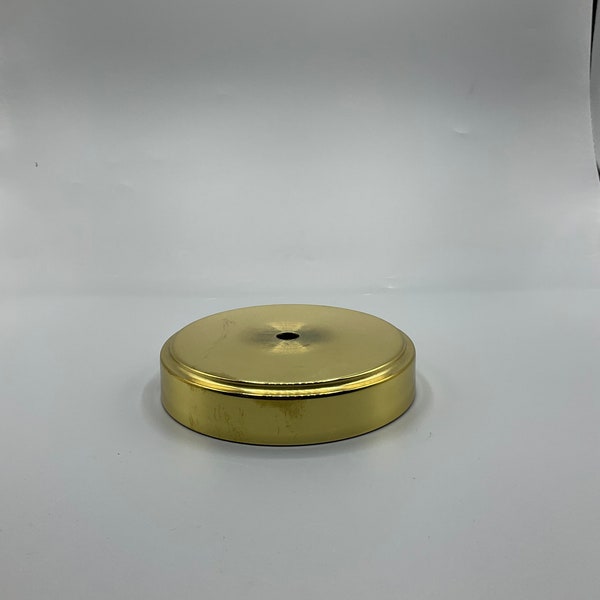 5” steel brass plated lamp base. ( used)