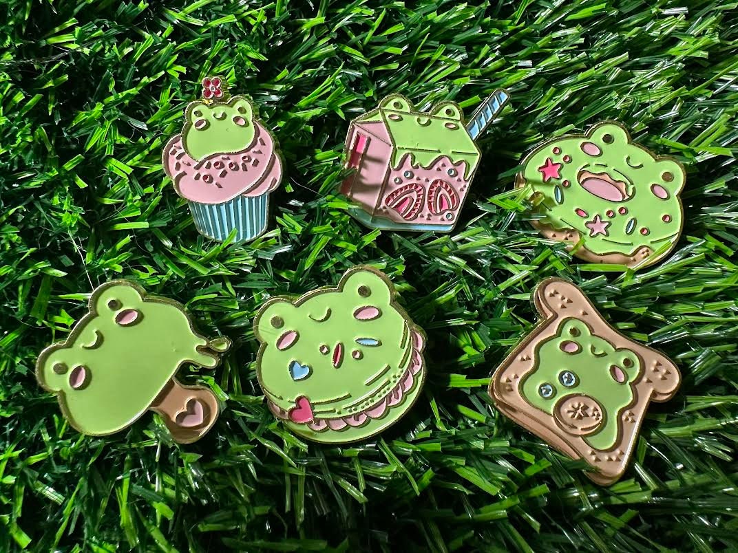 Kawaii Frog Pins Juice Pin Cartoon Pins Hard Enamel Pins Hat Pins Collar  Pin Enamel Pin Funny Cute Animal Pins Pin Display Pins for Jeans 