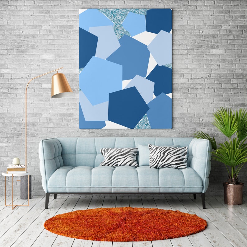 Blue Wall Art Printable Art Vertical Wall Art 16x20 Art Etsy