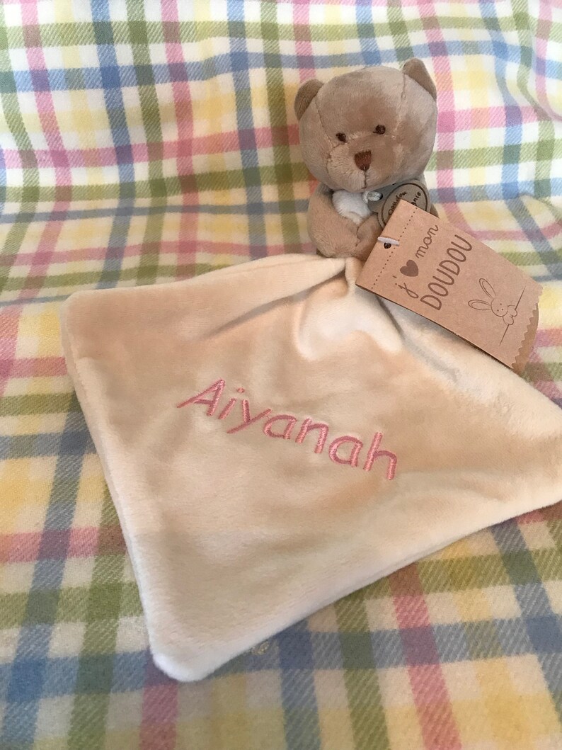 Personalised Soft Toy Teddy and Embroidered name Comforter for Etsy