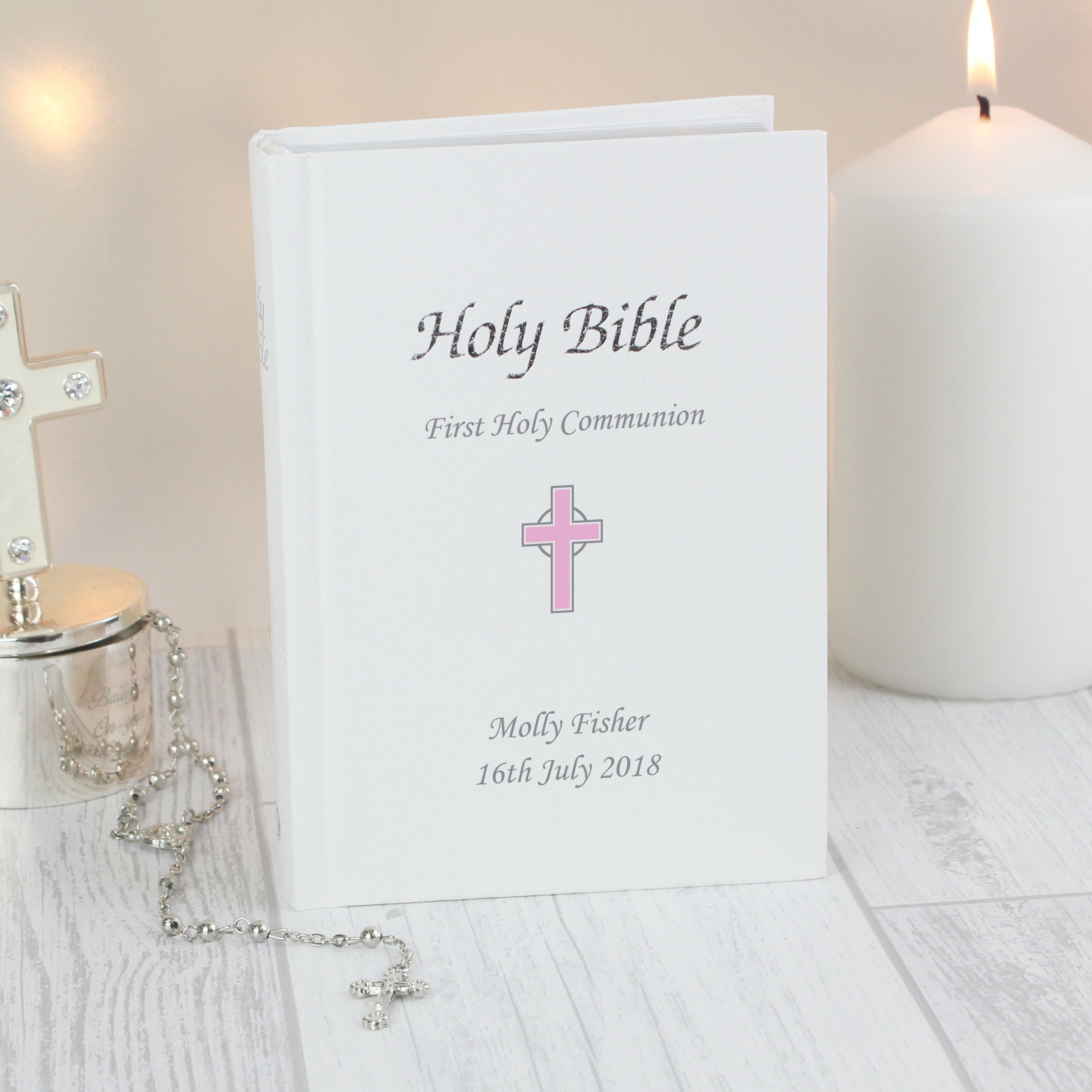 Personalised (Rose Gold) Holy Bible - Diamante Bebe Designs