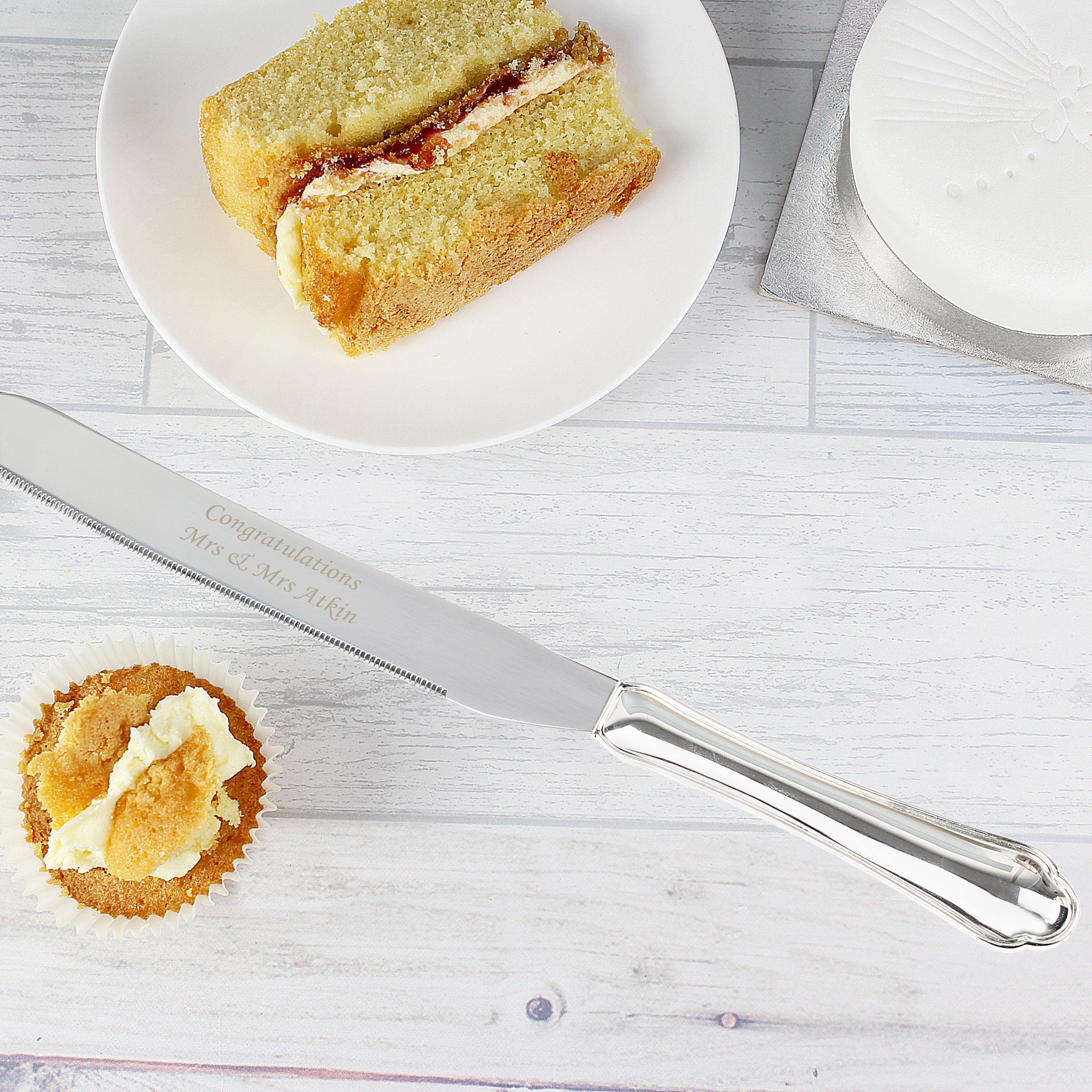 Personalised Classic Cake Knife Engraved Silver plated Etsy