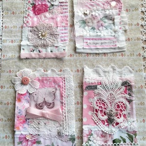 Shabby chic Soft pink fabric pieces.