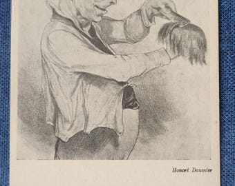 Postcard of Illustration/Drawing by Honore Daumier, 'His Sunday Wig'