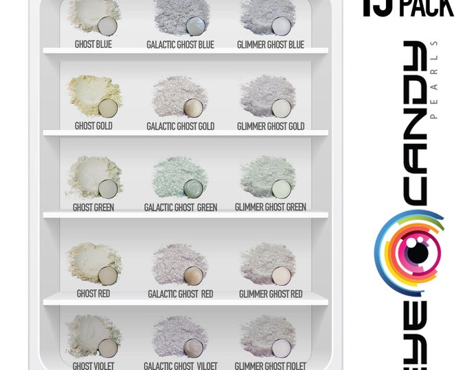 Eye Candy Mica Pigments 15 Color Variety Pack - Ghost White Pigments