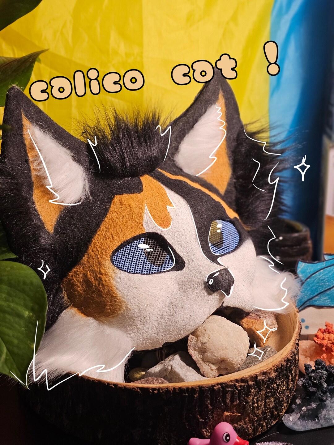 Calico Cat Premade! Therian Mask, Cat Mask (tight Head Fit) - Etsy