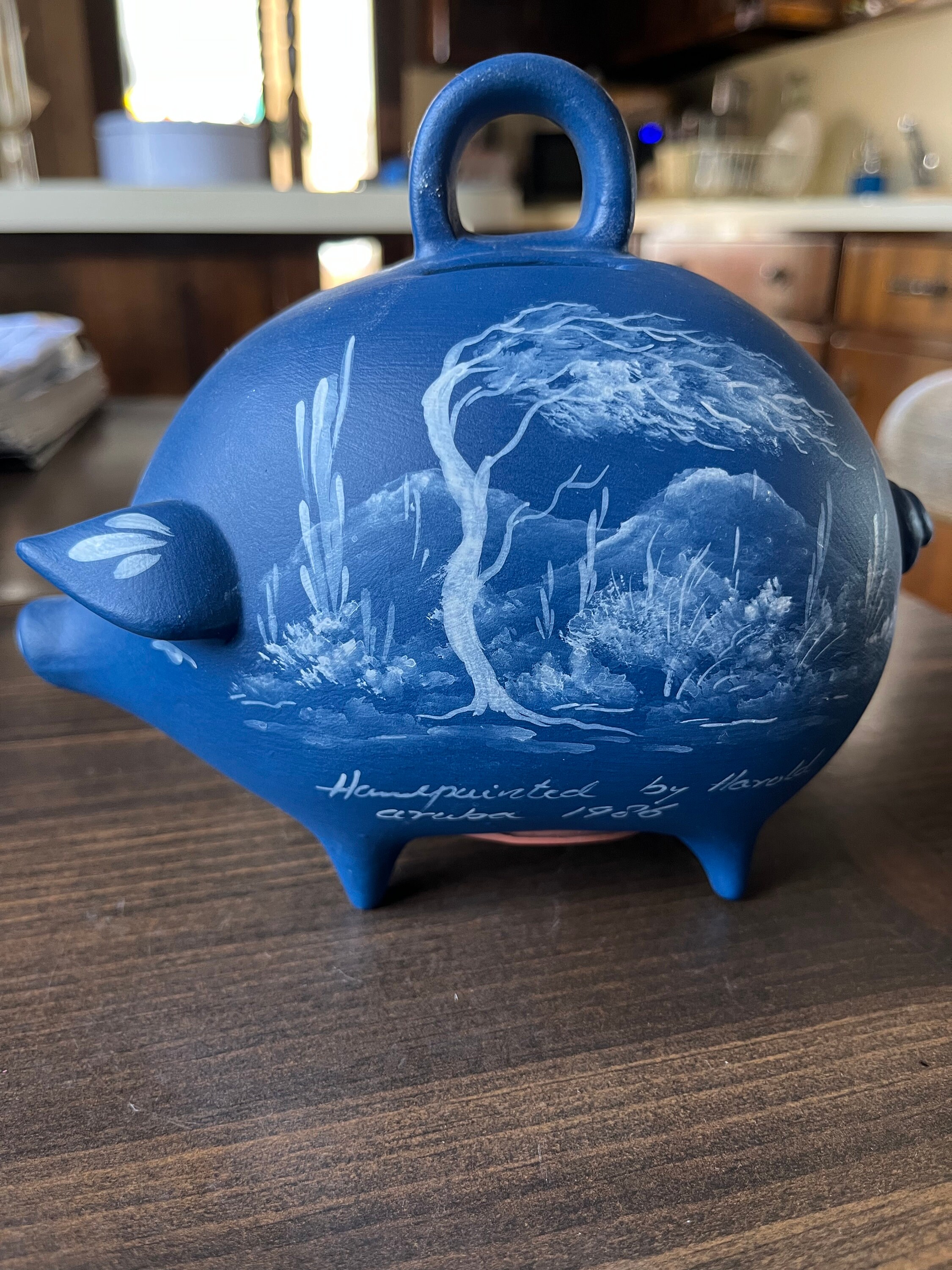 Vintage Hand Painted Aruba Coin Bank